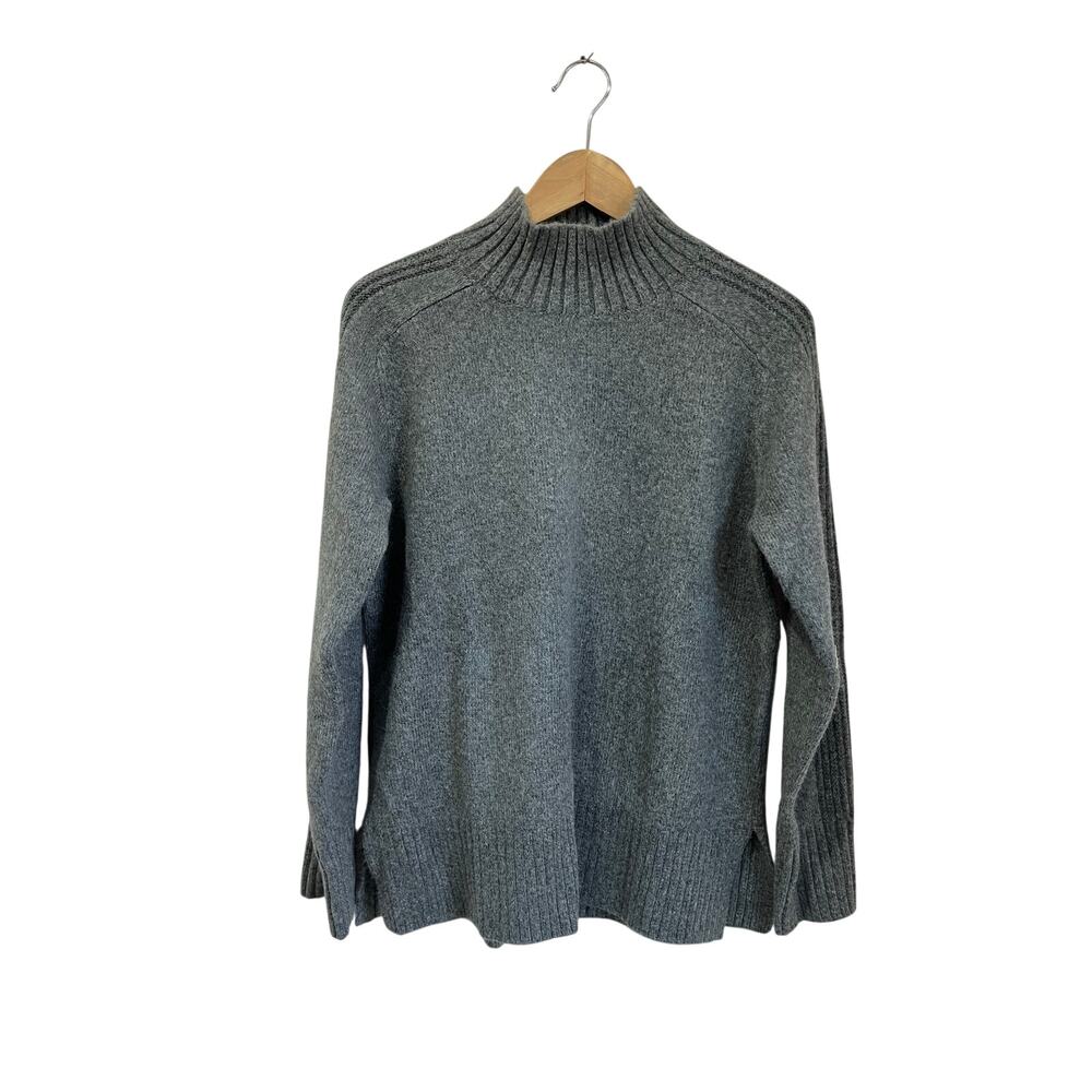 LOFT Mock Neck Ribbed Knit Sweater Minimalist Classic NWT Size Small